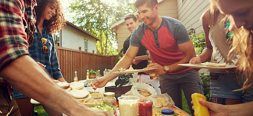 cookout at housewarming party after home move
