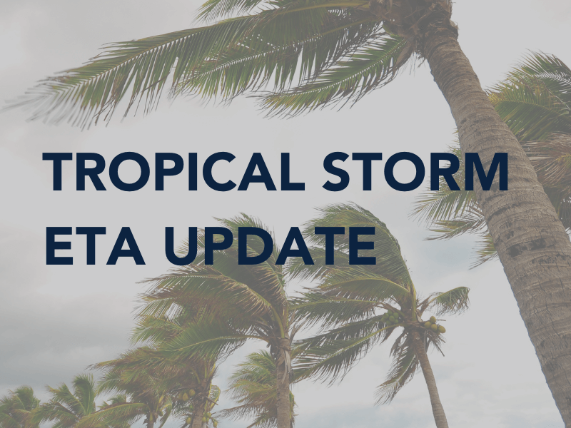 eta update tropical storm