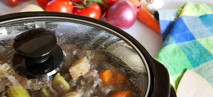meal cooking in crockpot