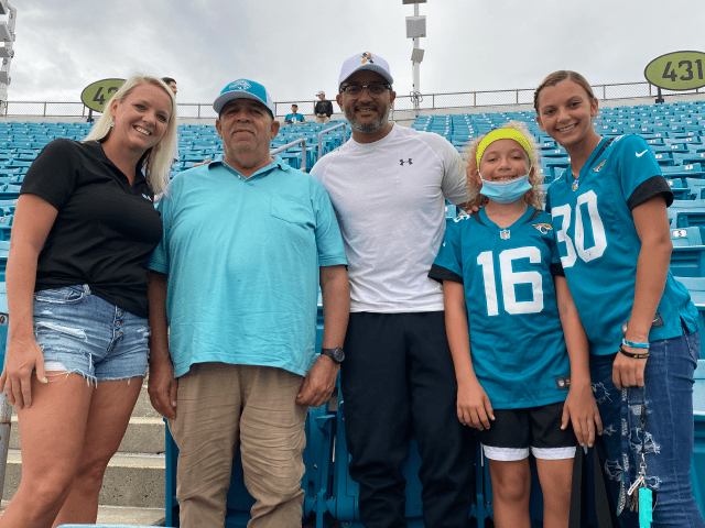 Jaguars game attendees enjoying a Military Move upgrade