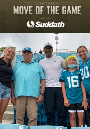 Jaguars game attendees enjoying a Military Move upgrade