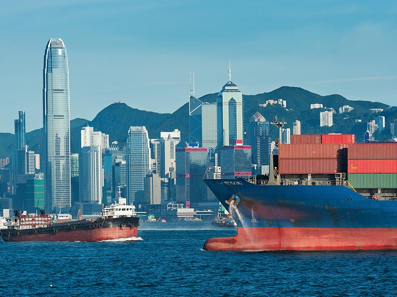 cargo freight ships at logistics port